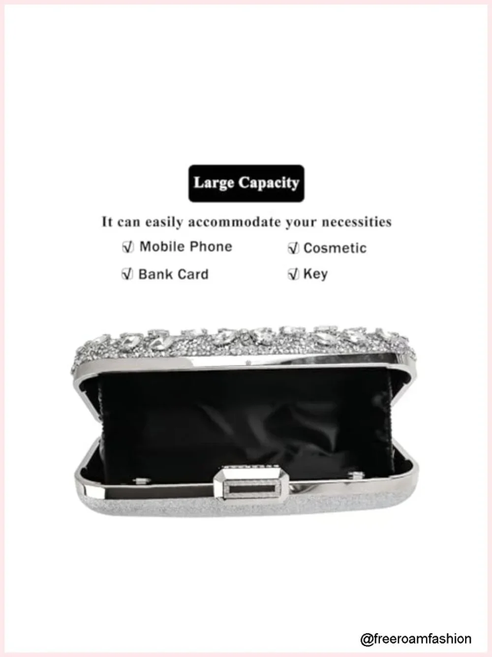 Rhinestone Crystal Glitter Clutch Evening Bag Shoulder Purse Wedding Party